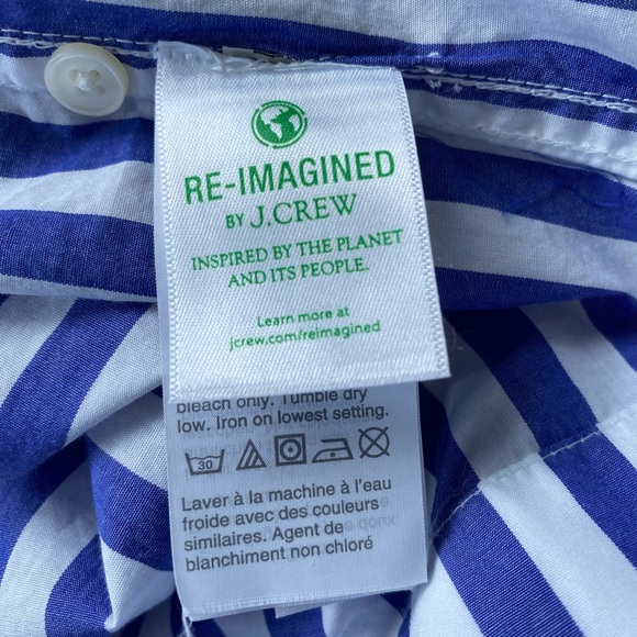 J Crew Ruffle Button Up Mixy Stripe Blouse Top - Picture 9 of 12